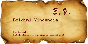 Boldini Vincencia névjegykártya